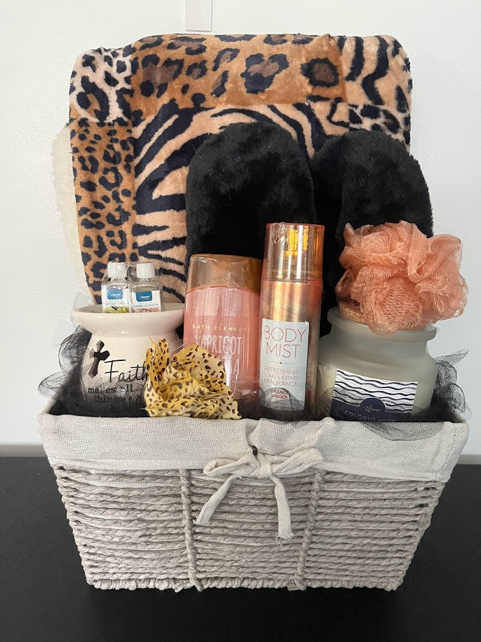 Leopard Print Relaxation Gift Basket