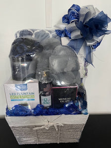 Blue and White Relaxation Gift Basket