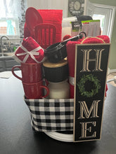 Load image into Gallery viewer, Black/White and Red Closing/Home-Warming Gift Basket/Box

