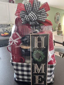 Black/White and Red Closing/Home-Warming Gift Basket/Box
