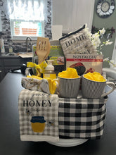 Load image into Gallery viewer, Black/White and Yellow Closing/Home-Warming Honeybee Gift Basket/Box
