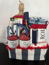 Load image into Gallery viewer, Blue, Red and White Closing/Home-Warming Gift Tote
