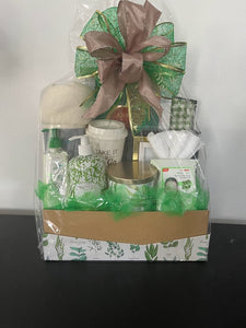 Green Floral Gift Basket