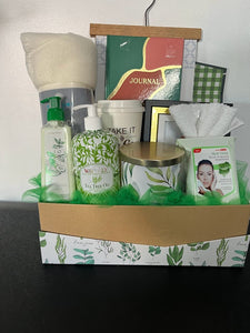 Green Floral Gift Basket
