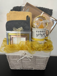 Gray and Yellow Gold Gift Basket