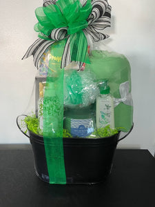 Green and Black Gift Tote/Basket