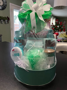 Green Tin Ladies Gift Tin/Box/Basket