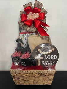 Black/White, Tan and Red Closing/Home-Warming Gift Basket