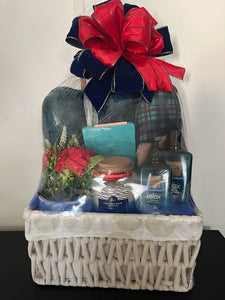 Teal, Blue and Red Relaxation Gift Basket