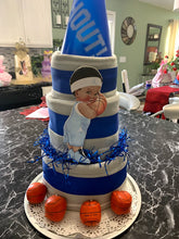 Load image into Gallery viewer, Baby Boy African American Basketball Diaper Cake

