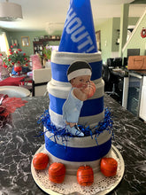Load image into Gallery viewer, Baby Boy African American Basketball Diaper Cake
