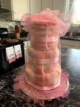 Load image into Gallery viewer, Baby Girl African American Baby in Pink Diaper Cake

